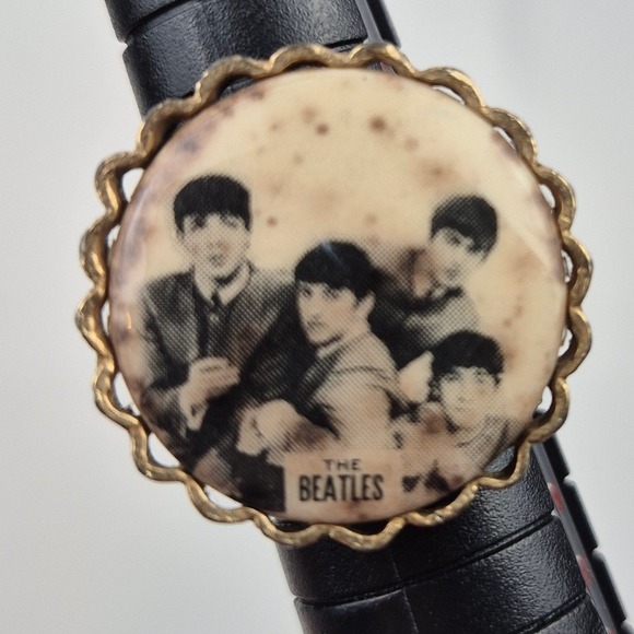 NEMS Enterprises Ltd Other - Vintage 1960s Beatles Ring NEMS‎ Enterprises Brass Tone Adjustable Band Fab Four